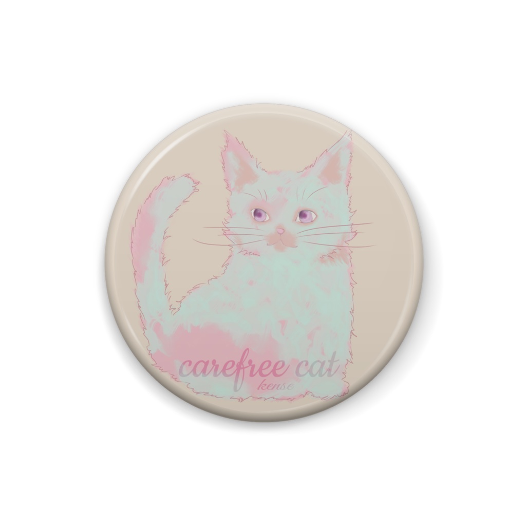 ねこ柄缶バッジ