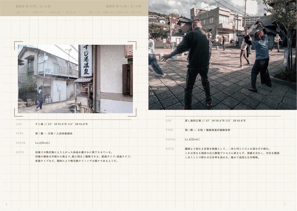 The Steam Zone: Field Report on Feline and Human Adaptations in Kannawa, Japan(KANNAWA蒸気帯観察記録)