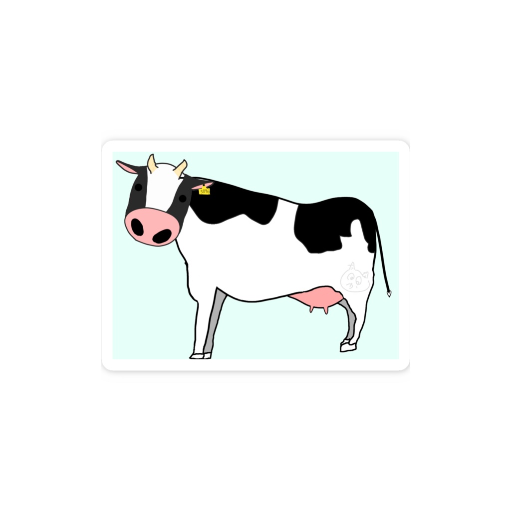牛さんスマホステッカー