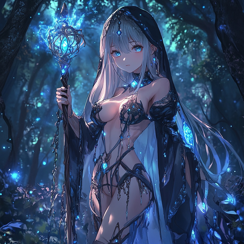 「高解像度アート(3000×3000px) 」森に住む美少女（単品）