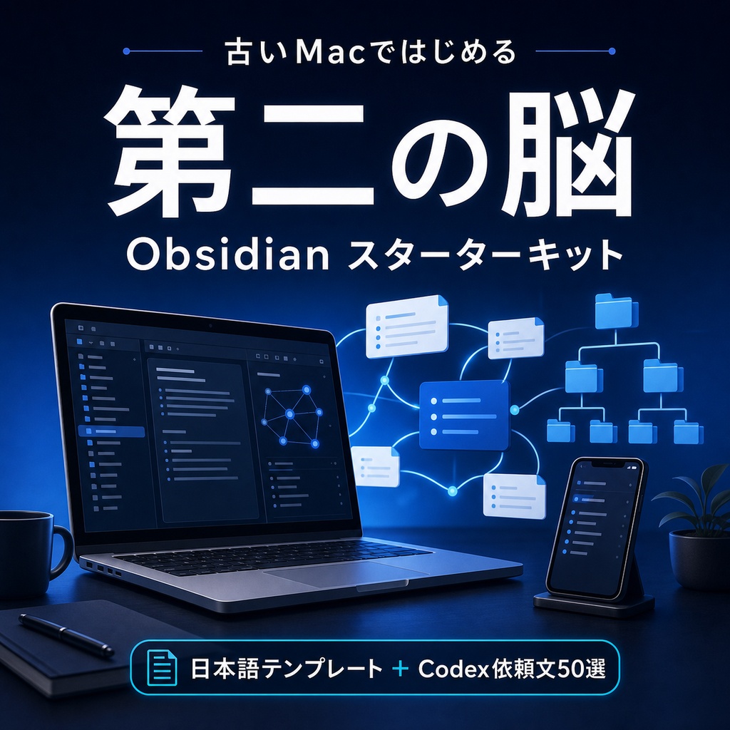 古いMacではじめる「第二の脳」Obsidianスターターキット|日本語テンプレート+Codex依頼文50選