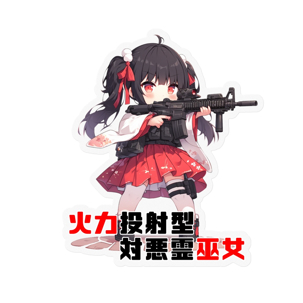 火力投射型対悪霊巫女　ステッカー