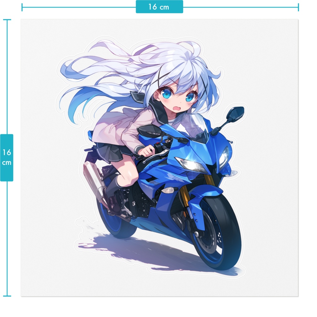 オートバイツーリング女の子 ステッカー