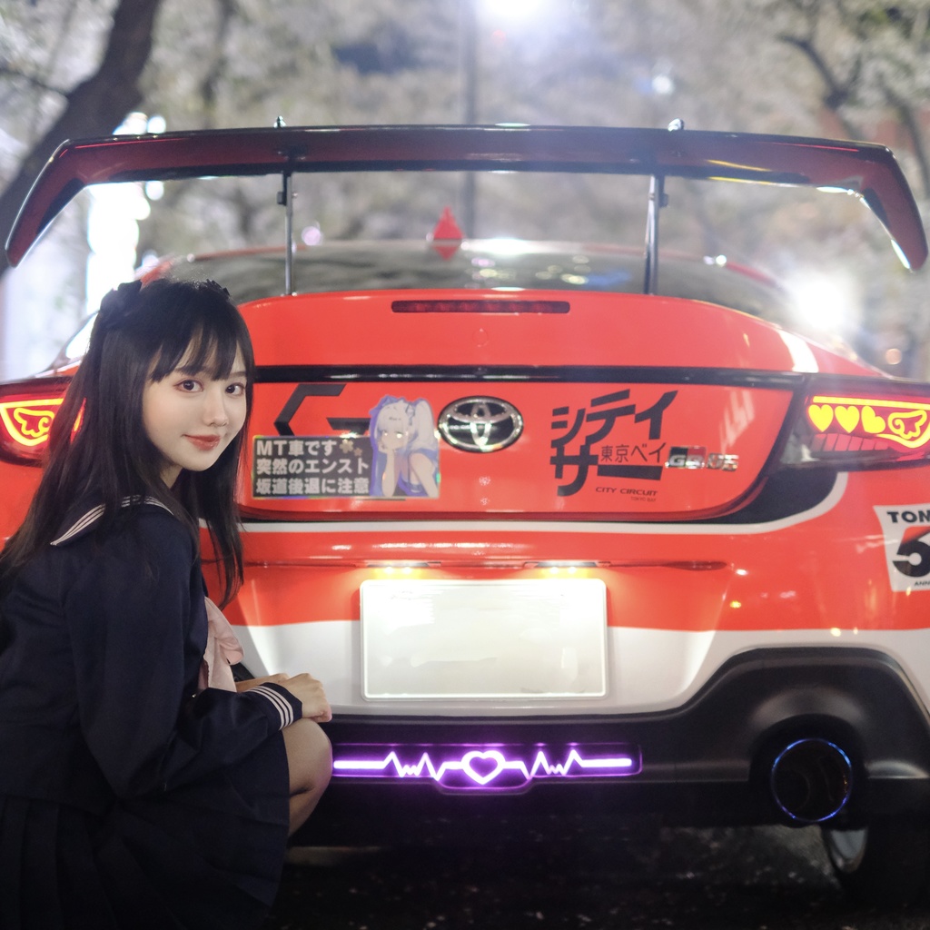 【雨音真白】オリジナル プロジェクトカーステッカー(MT車専用/坂道後退防止デザイン)3サイズ