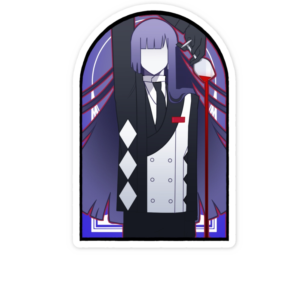 ステンドグラス風スマホステッカー_サルビア