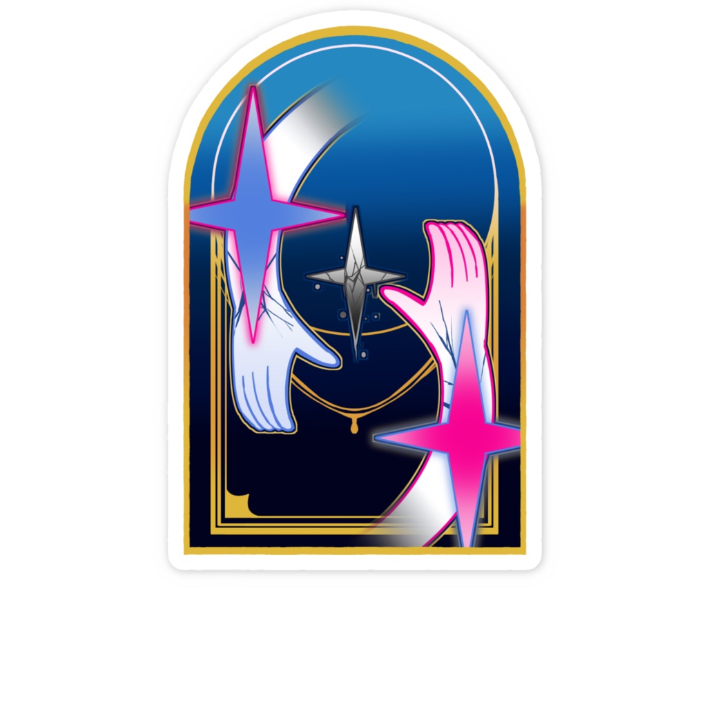 ステンドグラス風スマホステッカー_アルタ&ベティス