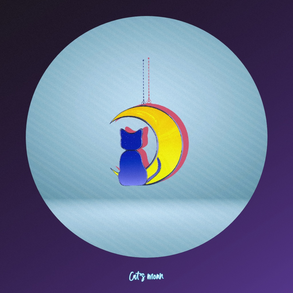 【Free Moon Cat Earring】夜に光月猫アクセサリー