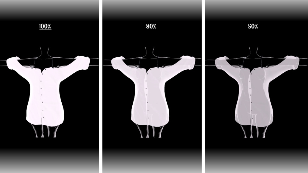 【無料】Custom size Shirt。透けるオーバーショルドシャツ』