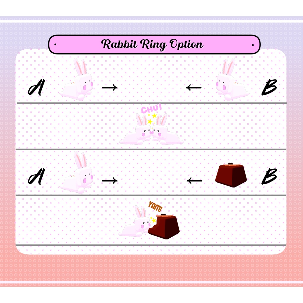 【ホワイトデーのカップルリング❣】 『ちゅーするウサギ・チョコを食べるウサギ』