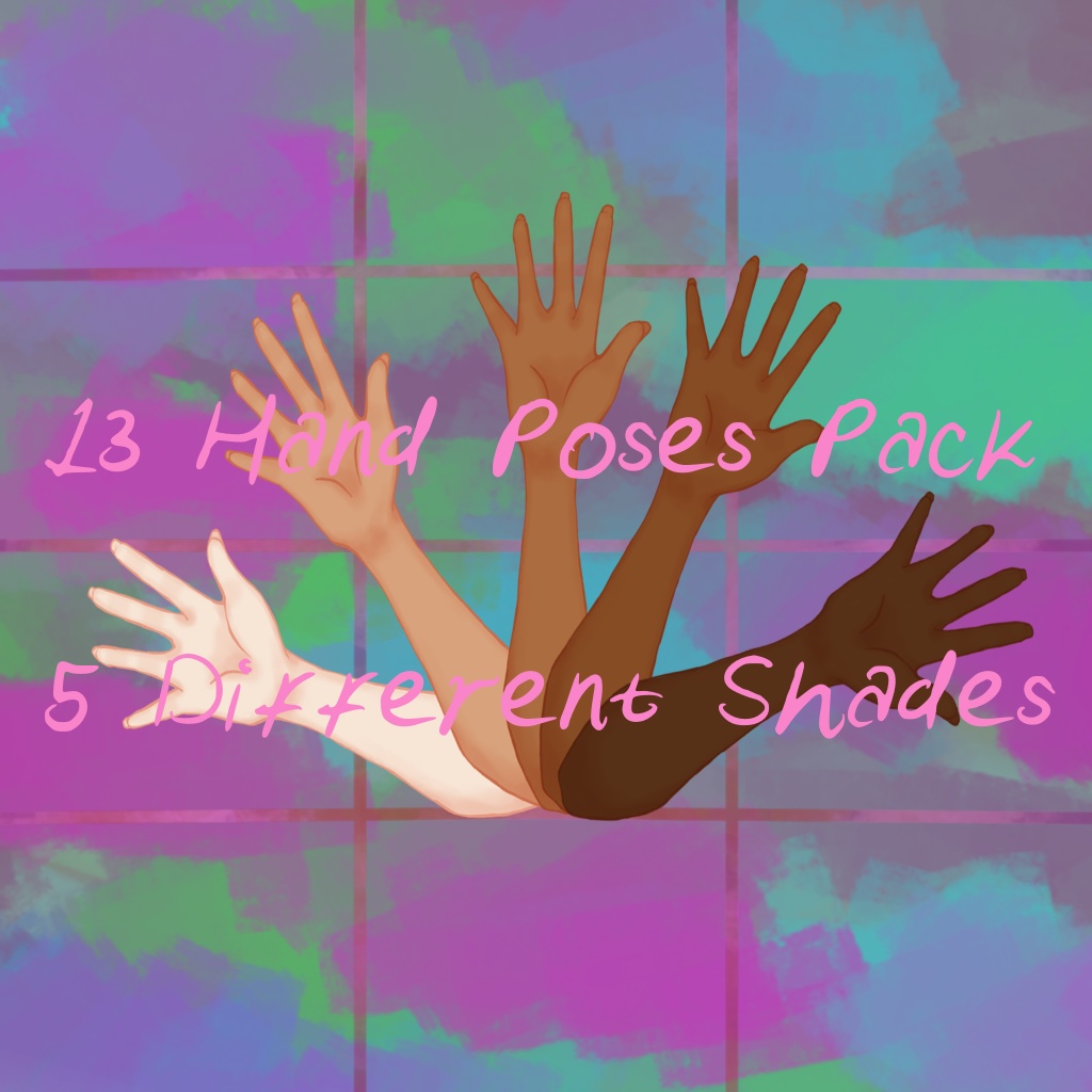 [VTuber Assets] 13 Hand Poses Pack