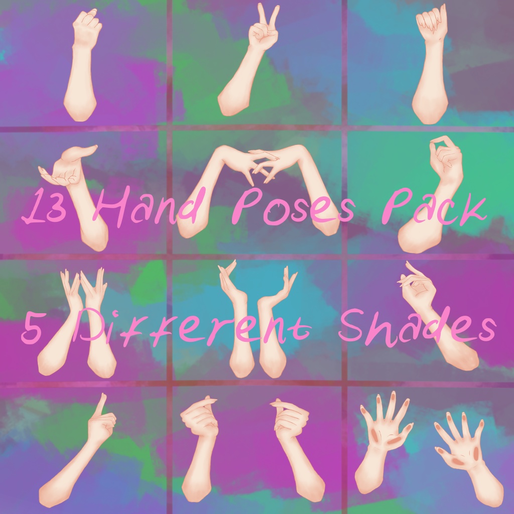 [VTuber Assets] 13 Hand Poses Pack - Universe's Petshop - BOOTH