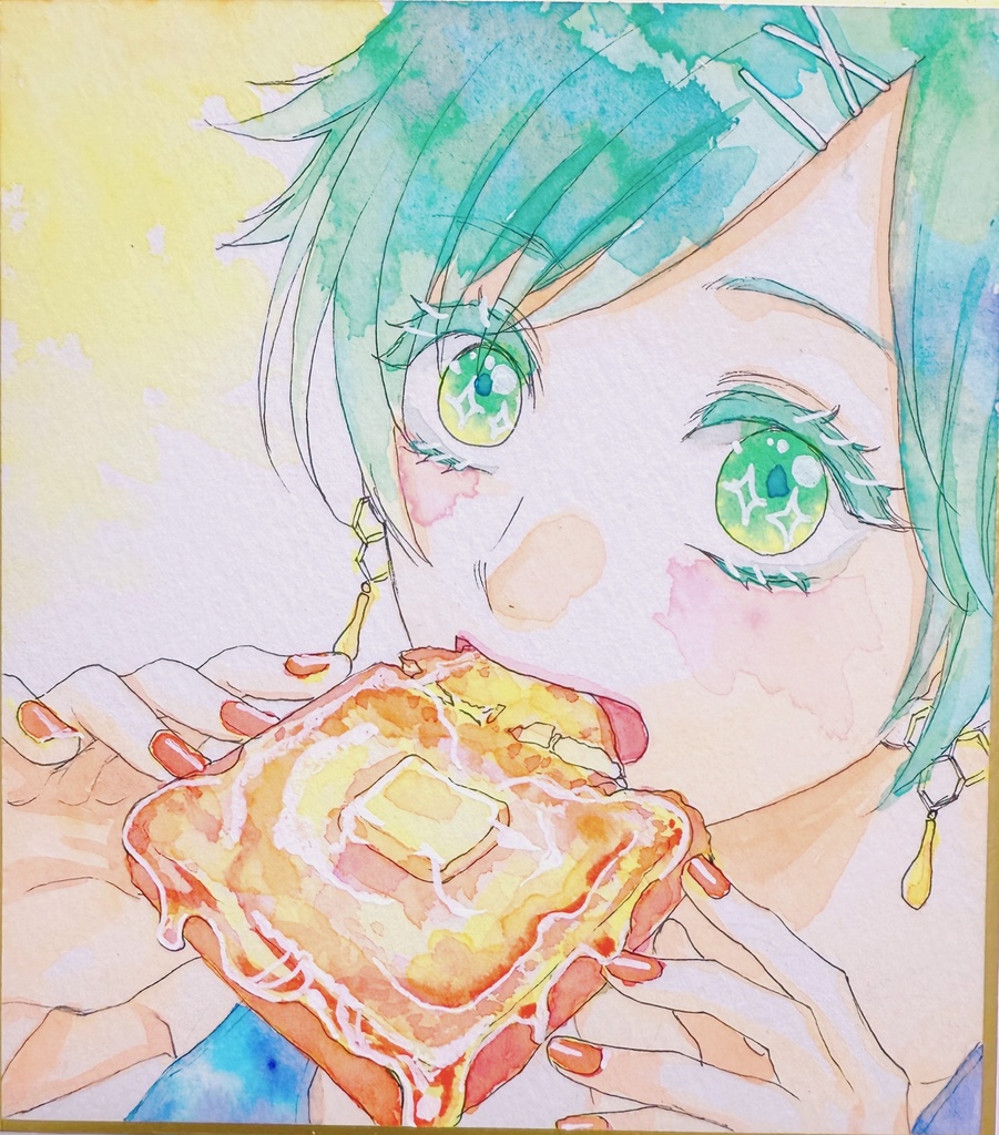 直筆イラストミニ色紙