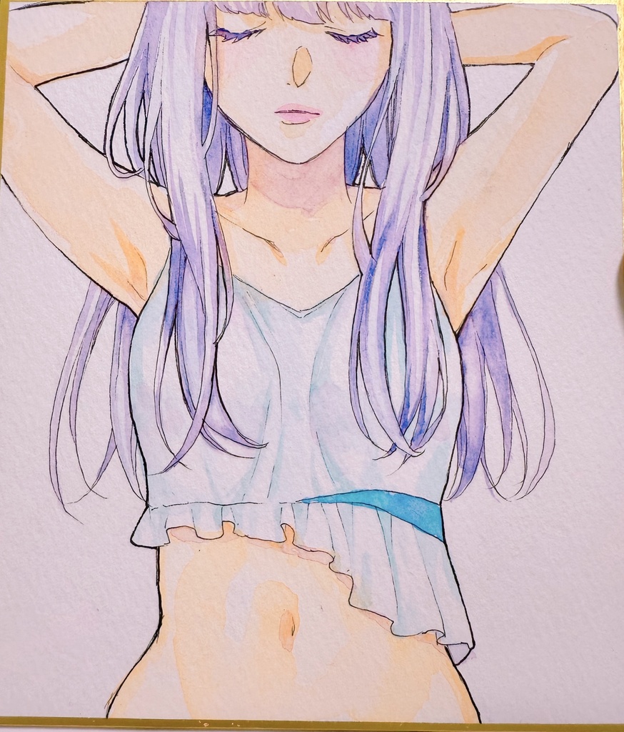 直筆イラストミニ色紙