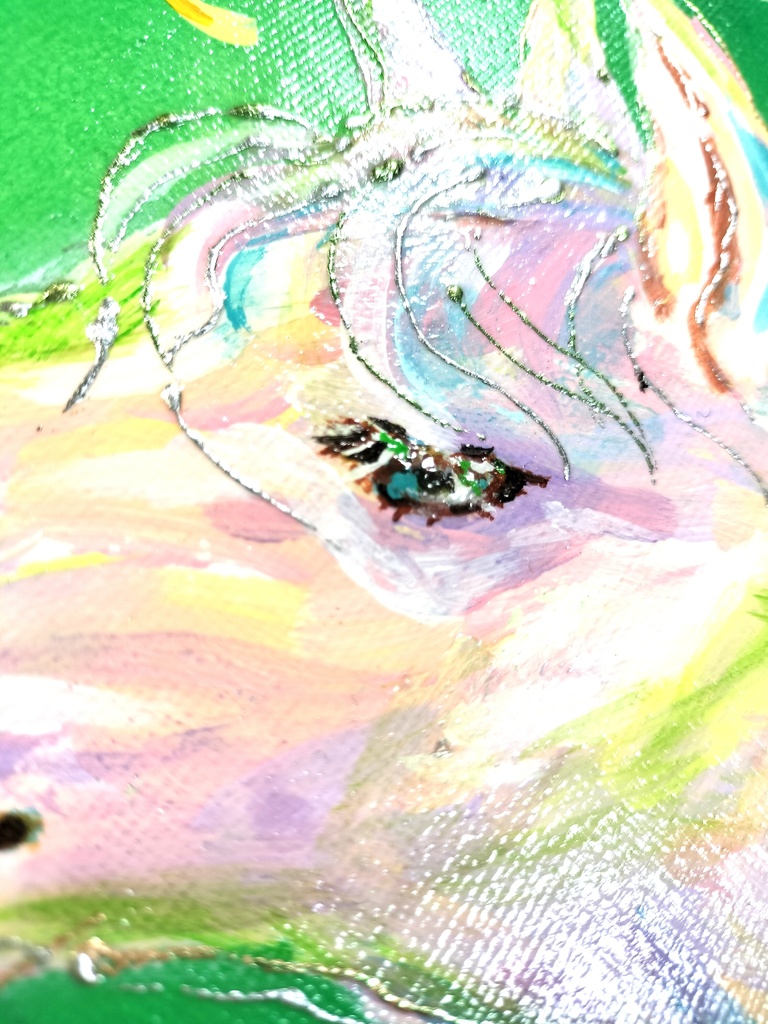 原画1点物 春の香り ユニコーンと風