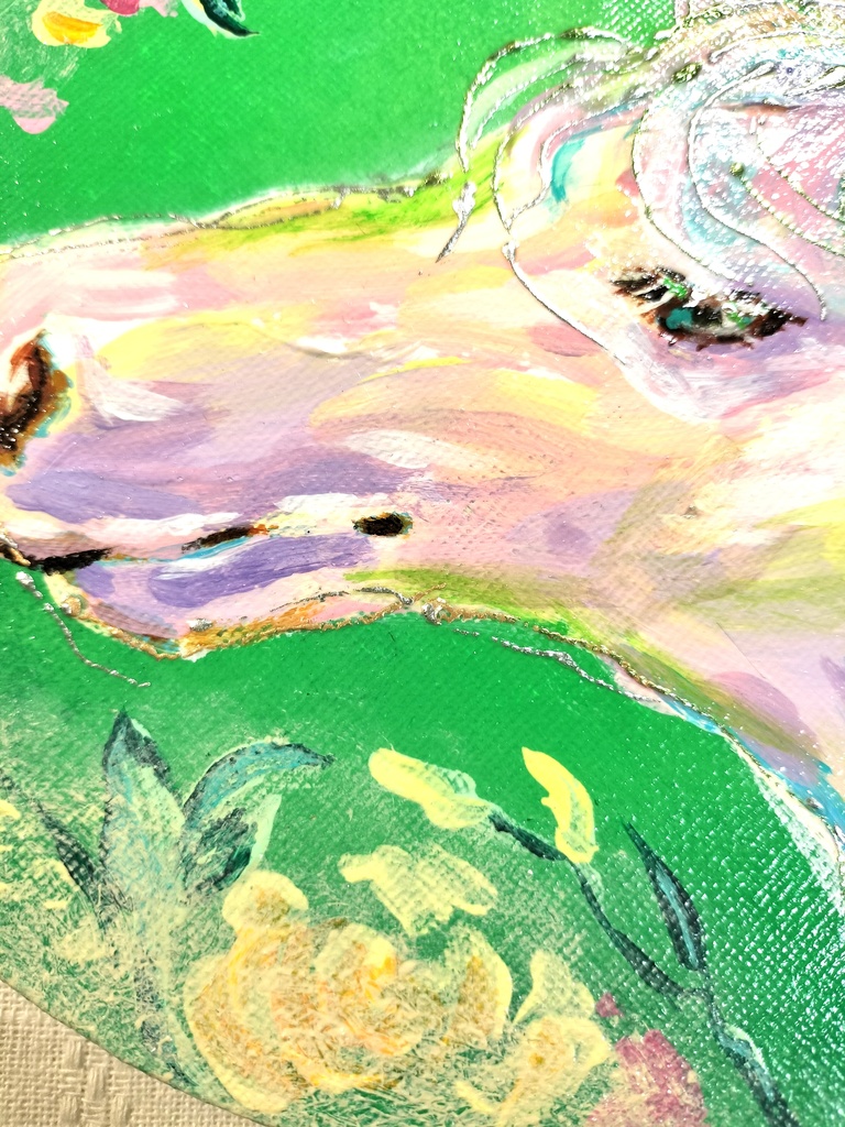 原画1点物 春の香り ユニコーンと風