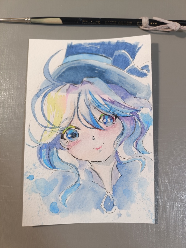 【Genshin Impact】Hand-painted Original Art - Furina / 【原神】手描き水彩原画 - フリーナ