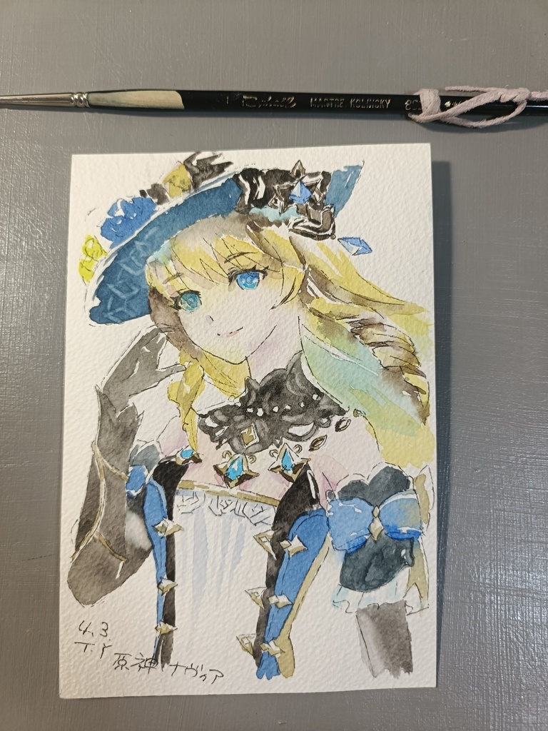 【Genshin Impact】Hand-painted Original Art - Navia / 【原神】手描き水彩原画 - ナヴィア