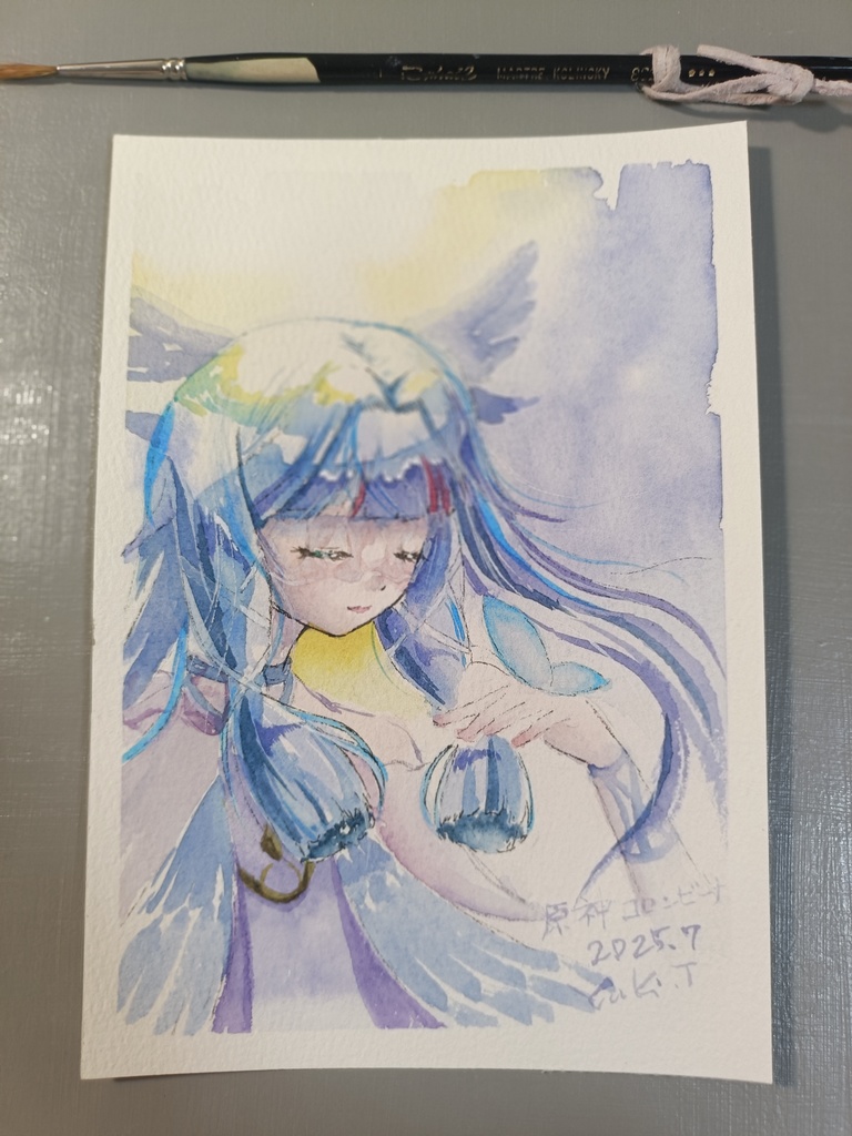 【Genshin Impact】Hand-painted Original Art - Columbina / 【原神】手描き水彩原画 - コロンビーナ