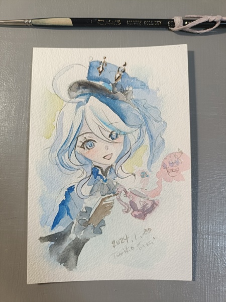 【Genshin Impact】Hand-painted Original Art - Furina/ 【原神】手描き水彩原画 - フリーナ