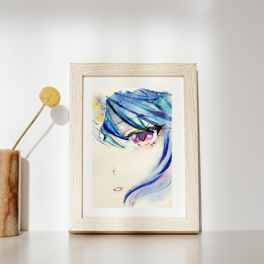 【手描き原画】原神オデット　透明水彩二次創作イラスト 一点物 〜Iris Stories〜
