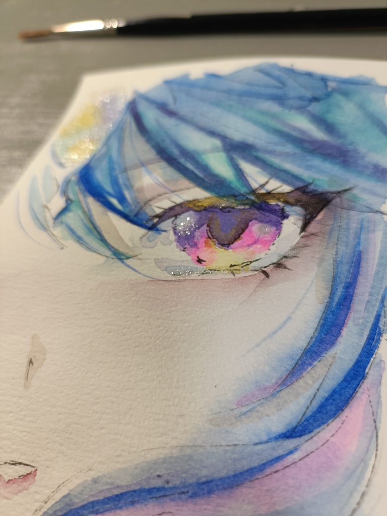 【手描き原画】原神オデット 透明水彩二次創作イラスト 一点物 〜Iris Stories〜