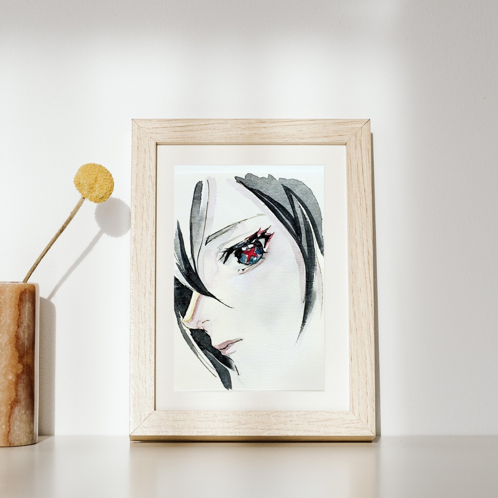 【原神 手描き原画】アルレッキーノ　透明水彩二次創作イラスト 一点物 〜Iris Stories〜