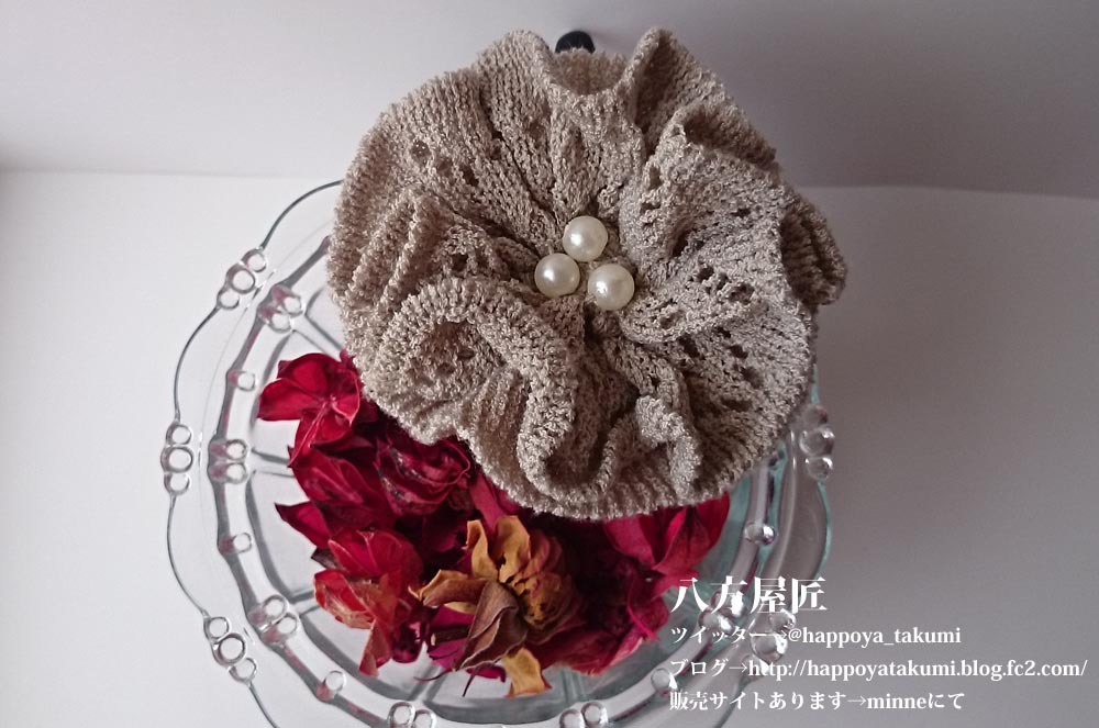 レース編みの花の髪留め☆送料込み