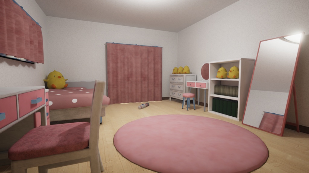 【3D 背景】女の子の部屋【Unity UniversalRP用】