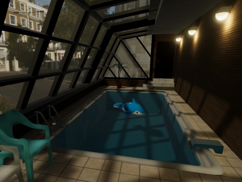 【3D 背景】室内プール【Unity UniversalRP用】