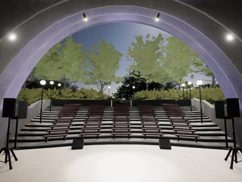 【3D 背景】野外ライブステージ【Unity Built-in shader】