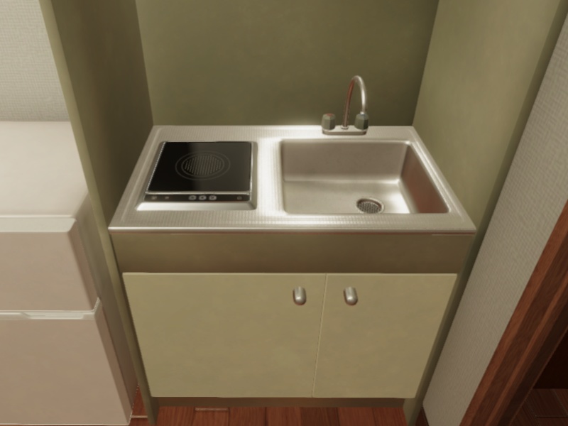 【3D 背景】1Kアパート【Unity UniversalRP用】