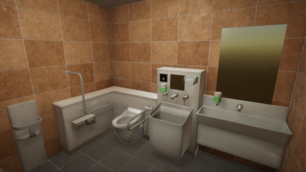 【3D 背景】多目的トイレ【Unity UniversalRP用】