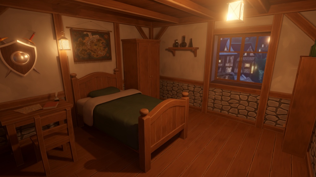 【3D 背景】冒険者の部屋【Unity UniversalRP用】