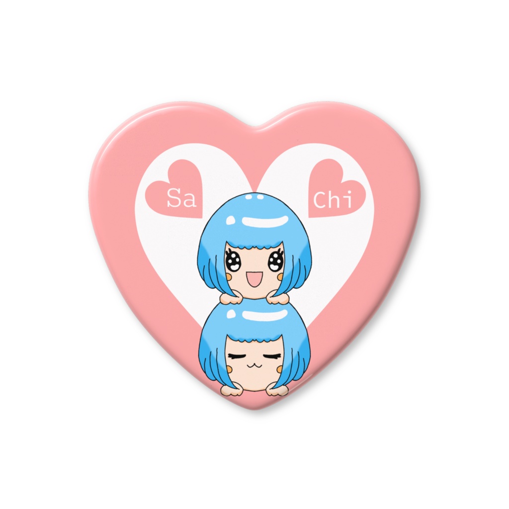 【バレンタイン限定】サチハート型缶バッジ