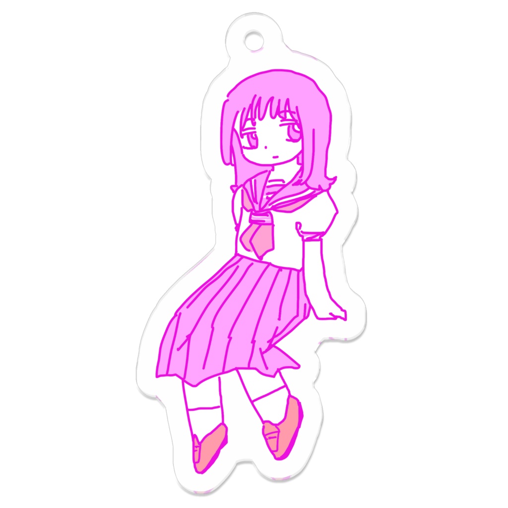 たそがれる女の子アクリルキーホルダー