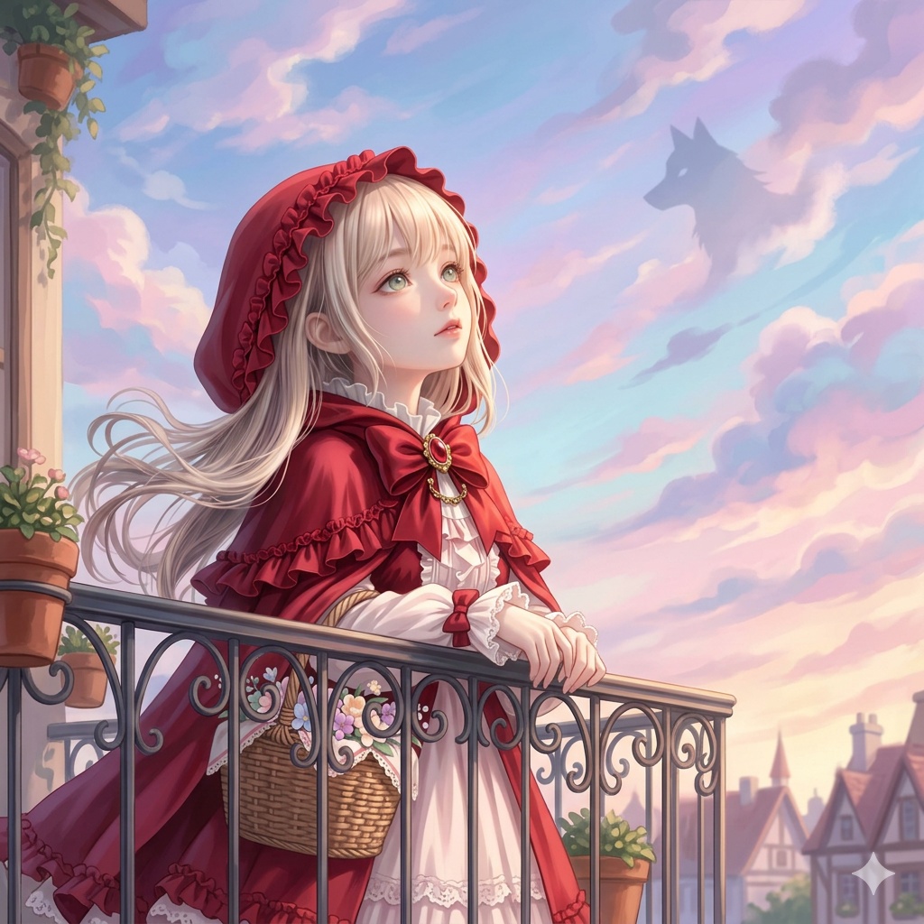 赤いフードの少女　AIイラスト集10枚セット3