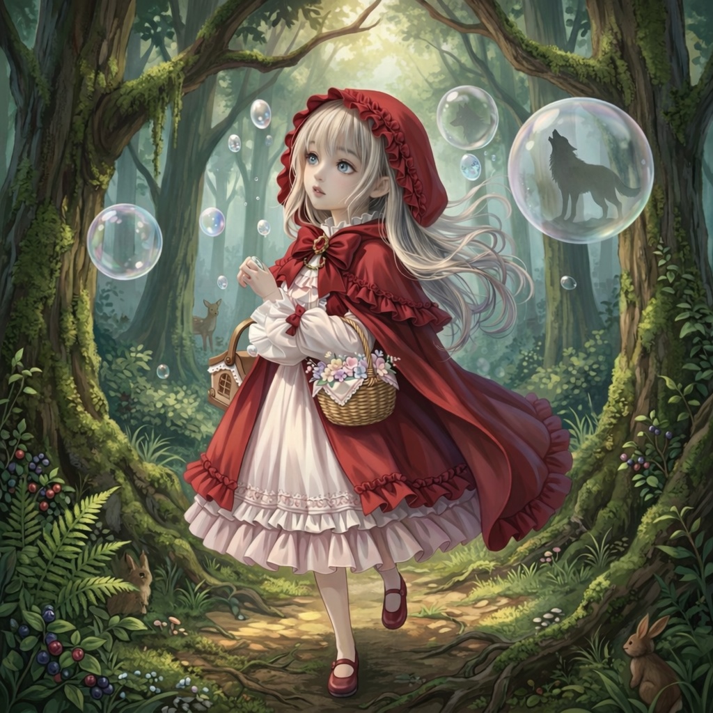 赤いフードの少女　AIイラスト集10枚セット4