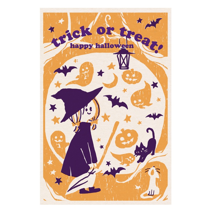 ポストカード ハロウィン レトロ印刷 Iwai310 Booth