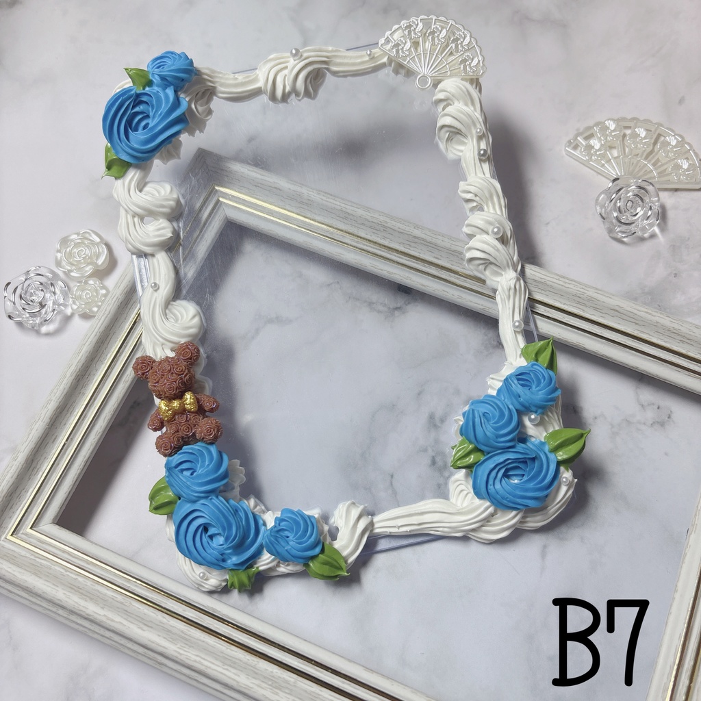 スカイブルーローズ ホイップデコ フォトフレーム💠