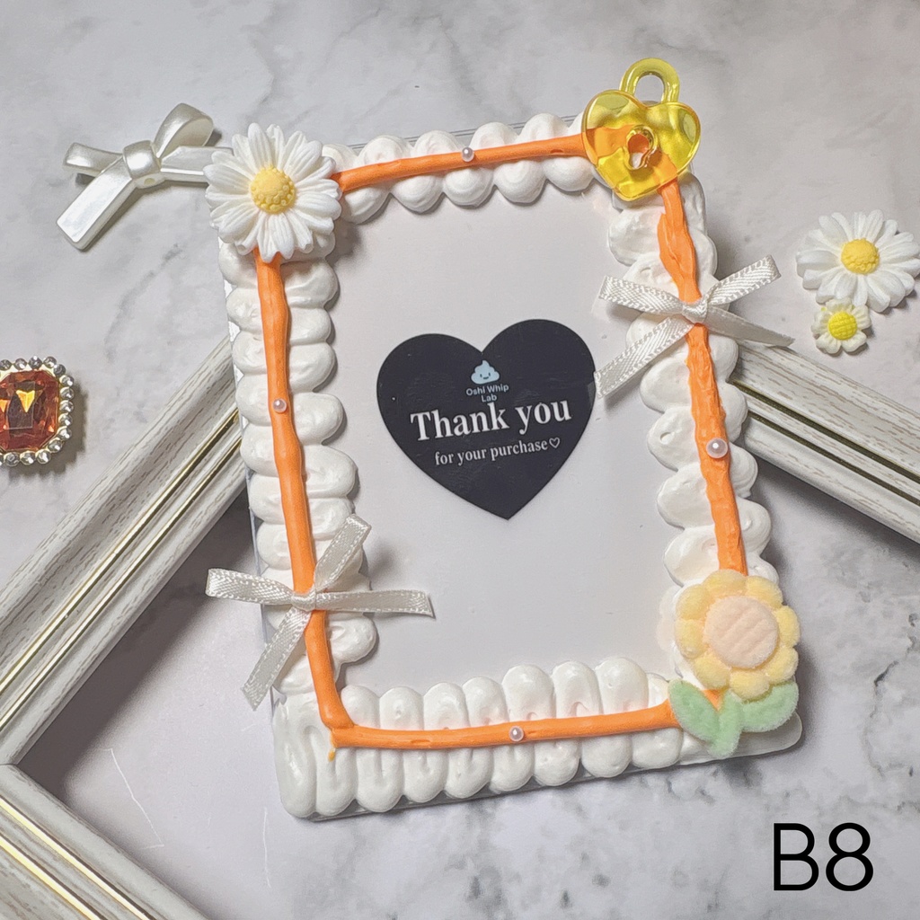【B8】オレンジフラワー×ホワイト ホイップデコ