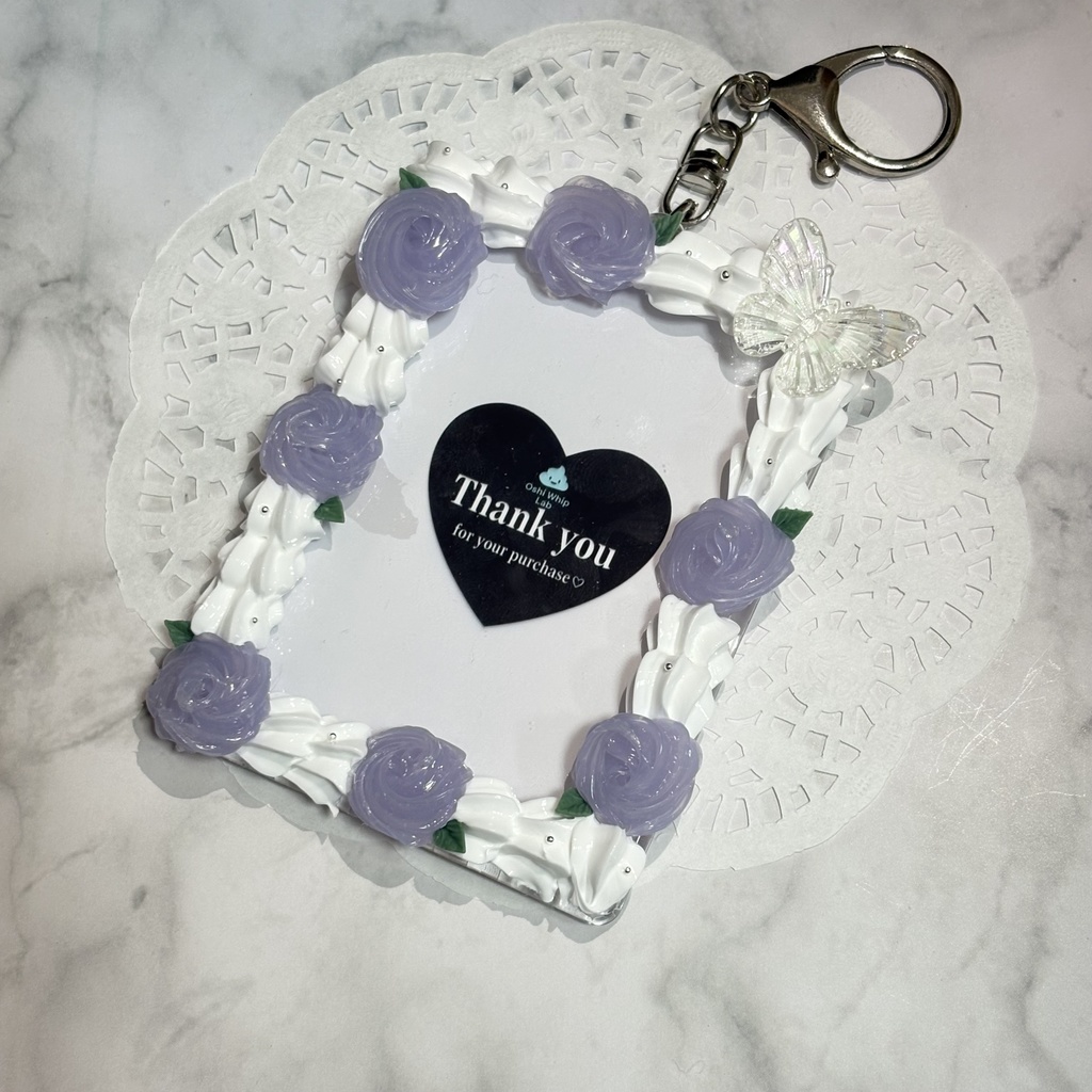 ホイップデコ 紫 バラ トレカケース 