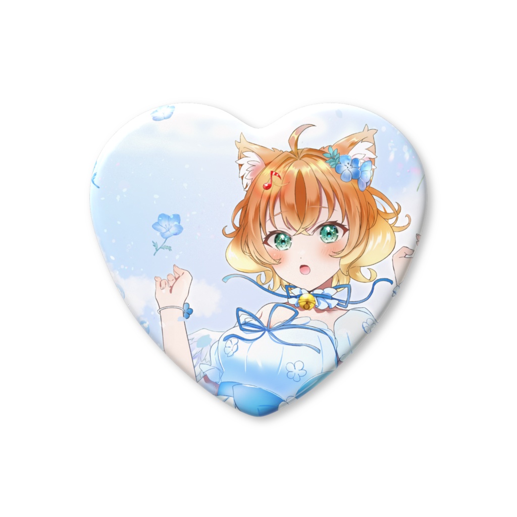 [限定]ハート缶バッジ ネモフィラ