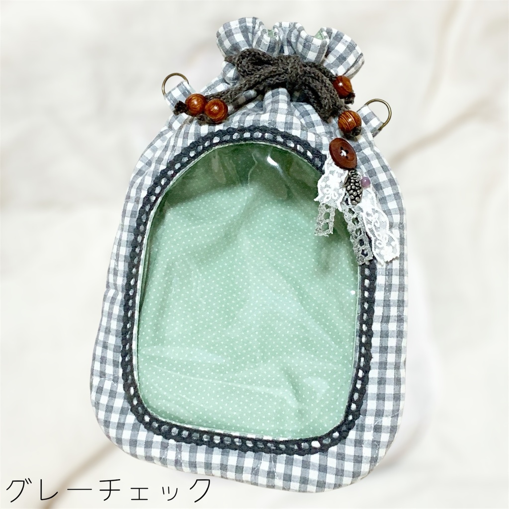 ラッピング巾着ポーチ🎀 無属性ぬいぐるみ10cm向け