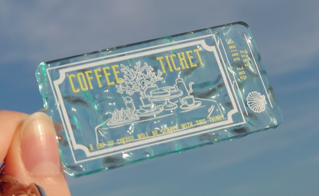 コーヒーチケット風アクリルキーホルダー