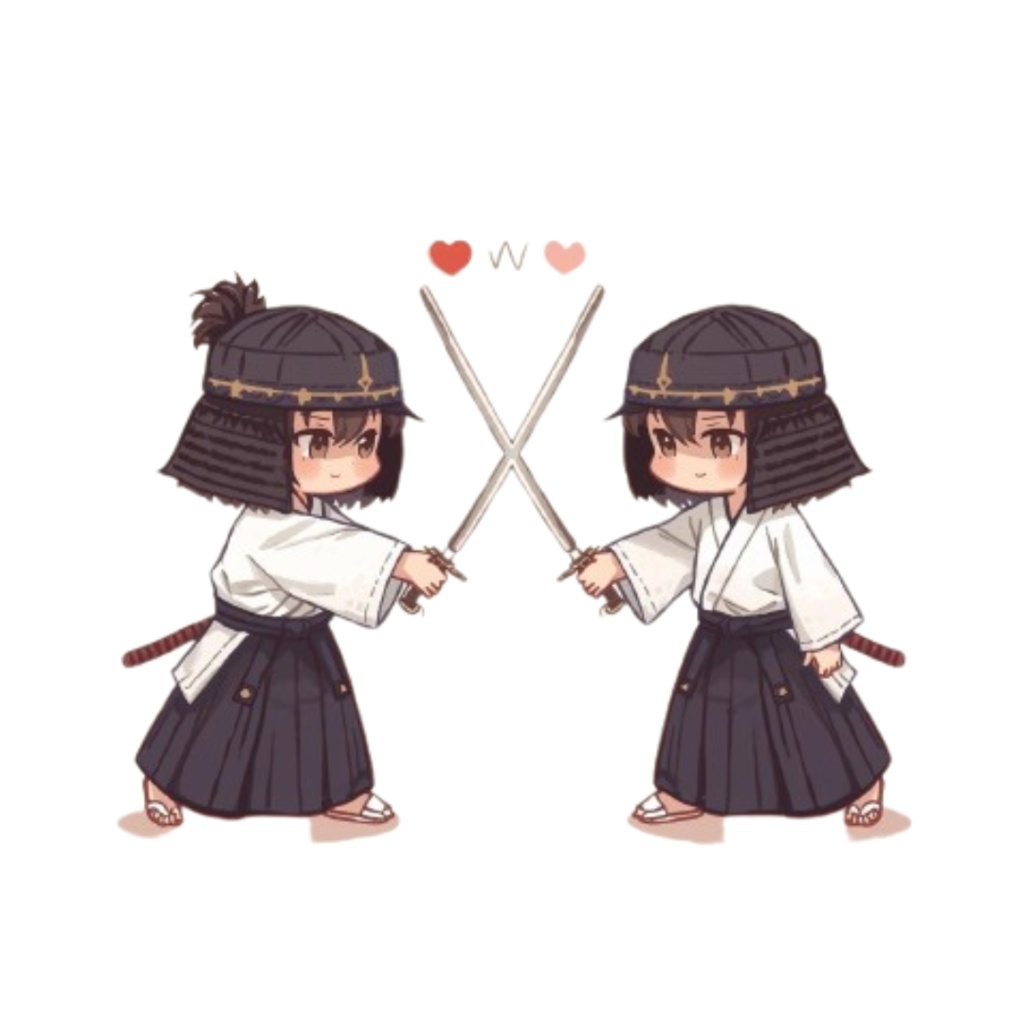 モネ風 × 可愛い剣道クリップアート14点セット(PNG形式)