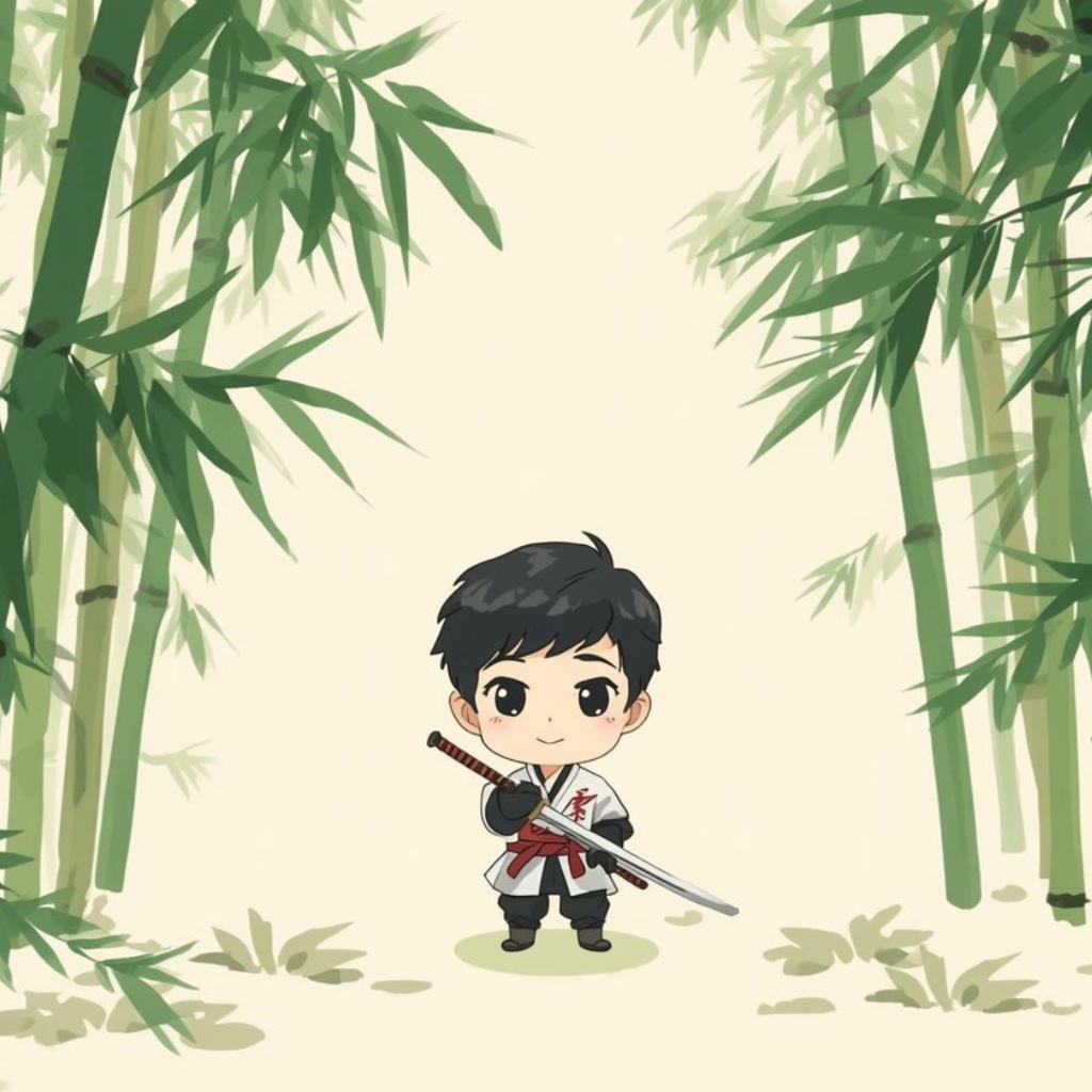 モネ風 × 可愛い剣道クリップアート14点セット(PNG形式)