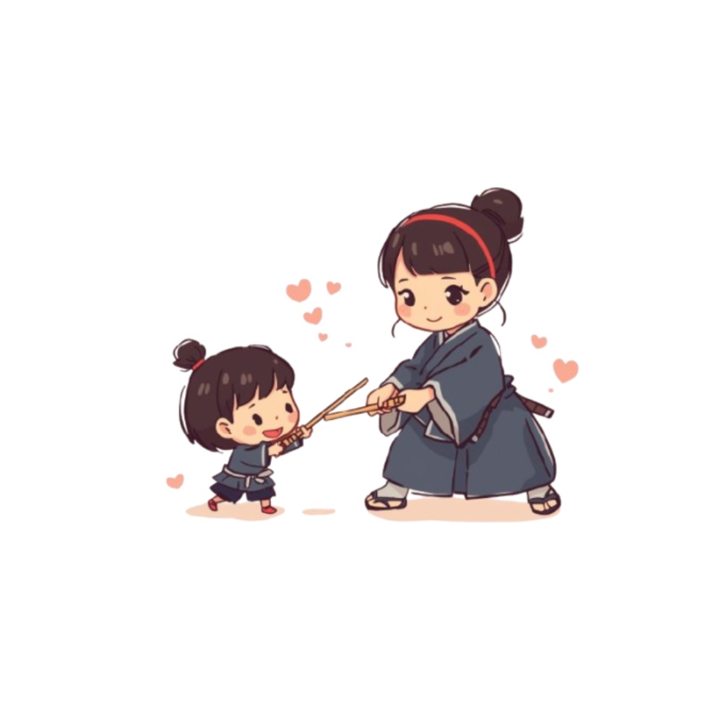 モネ風 × 可愛い剣道クリップアート14点セット(PNG形式)