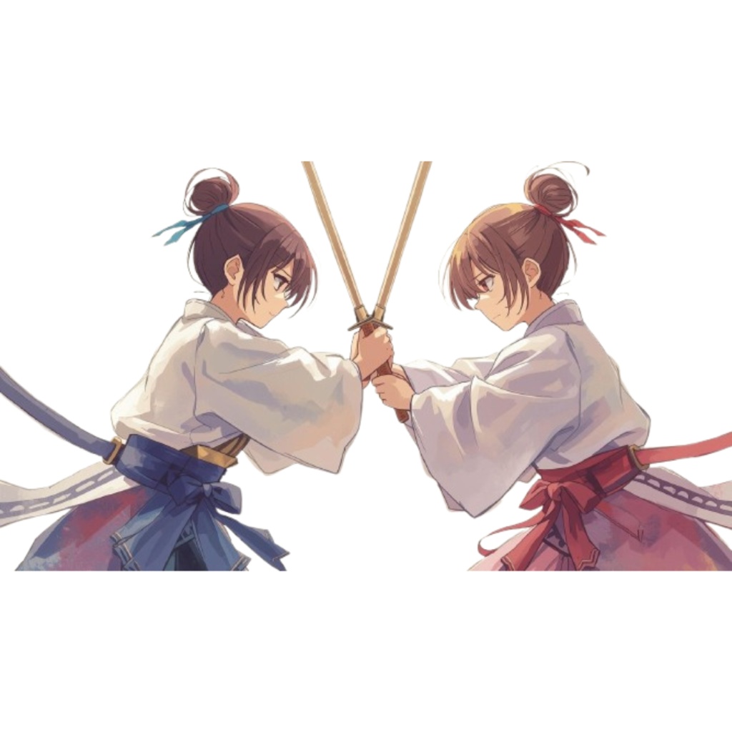 モネ風 × 可愛い剣道クリップアート14点セット(PNG形式)