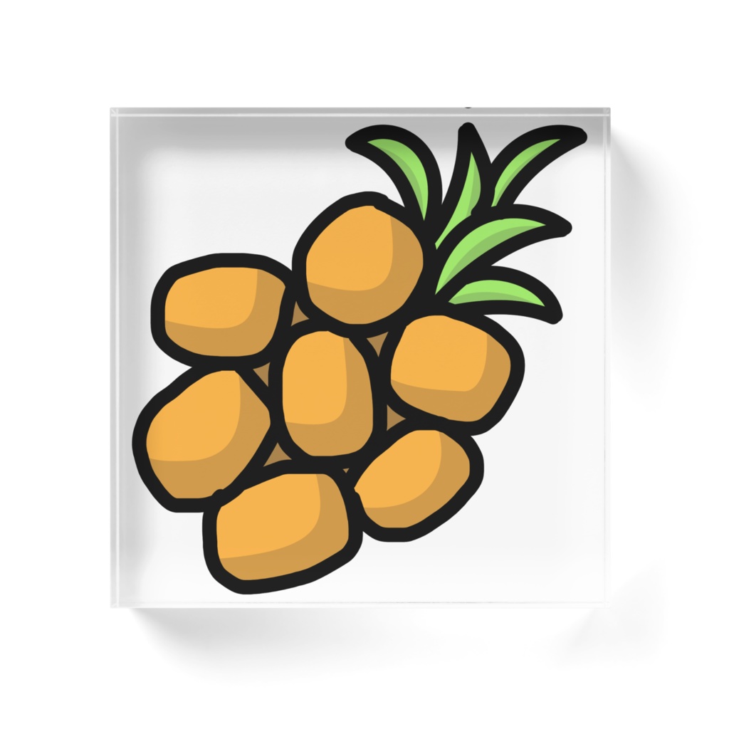 シーバックソーンのアクリルブロック / Sea-buckthorn Acrylic Block