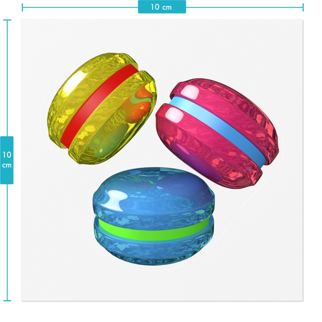 メタリックマカロンのステッカー / Metallic-macaron Sticker